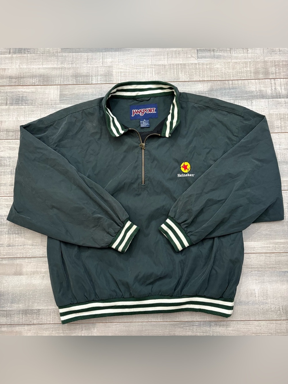 Vintage 99 US Open Heineken JanSport Pullover Quarter Zip Jacket Tennis Core XL